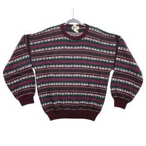 Vintage Sweaters Mens Large Fair Isle Wool Blend Crewneck Pullover Made in Italy